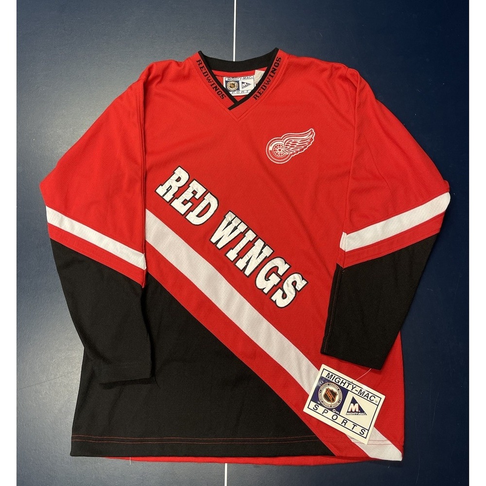 Vintage 90s NWT Mighty-Mac Red Wings Jersey Size L